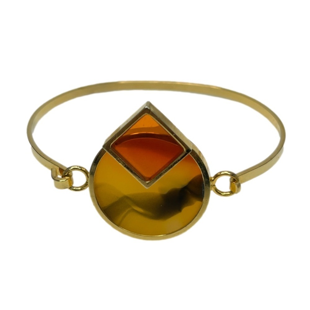 Gold Tone Geometric Bracelet Bangle